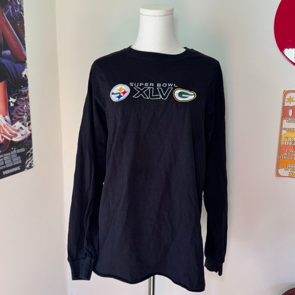 NFL Super Bowl XIV Green Bay Steelers Long Sleeve Embroidered Shirt